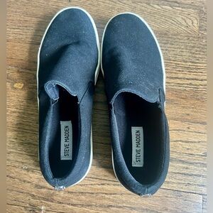 Steve Madden Black Slip On Sneakers. Size 8.5. Worn only a handful of times.